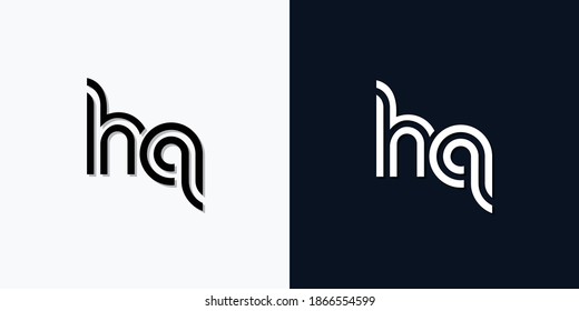 Modern Abstract Initial letter HQ logo. This icon incorporate with two abstract typeface in the creative way.It will be suitable for which company or brand name start those initial.