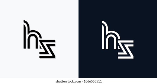 Resumen moderno Letra inicial logotipo HS. Este icono incorpora dos tipos de letra abstractos de forma creativa.Será adecuado para qué empresa o marca inician esos iniciales.