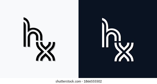 Modern Abstract Initial letter HX logo. This icon incorporate with two abstract typeface in the creative way.It will be suitable for which company or brand name start those initial.