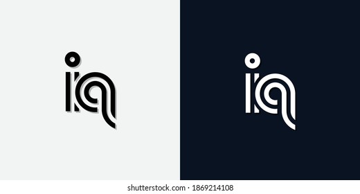 Modern Abstract Initial letter IQ logo. This icon incorporate with two abstract typeface in the creative way.It will be suitable for which company or brand name start those initial.