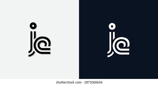 Modern Abstract Initial letter JE logo. This icon incorporate with two abstract typeface in the creative way.It will be suitable for which company or brand name start those initial.