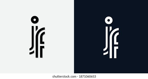 Resumen moderno Letra inicial logotipo de JF. Este icono incorpora dos tipos de letra abstractos de forma creativa.Será adecuado para qué empresa o marca inician esos iniciales.