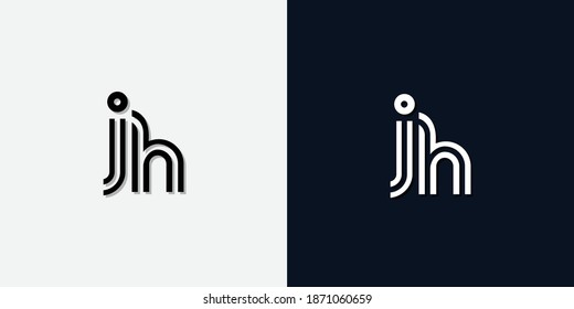 Modern Abstract Initial letter JH logo. This icon incorporate with two abstract typeface in the creative way.It will be suitable for which company or brand name start those initial.