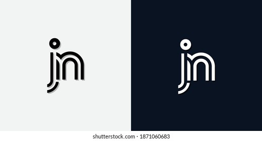 Modern Abstract Initial letter JN logo. This icon incorporate with two abstract typeface in the creative way.It will be suitable for which company or brand name start those initial.
