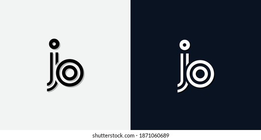 Modern Abstract Initial letter JO logo. This icon incorporate with two abstract typeface in the creative way.It will be suitable for which company or brand name start those initial.