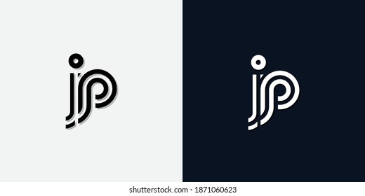 Modern Abstract Initial letter JP logo. This icon incorporate with two abstract typeface in the creative way.It will be suitable for which company or brand name start those initial.