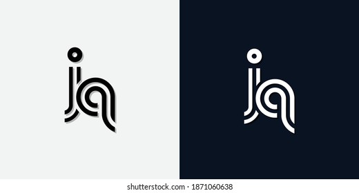 Resumen moderno Letra inicial logotipo de JQ. Este icono incorpora dos tipos de letra abstractos de forma creativa.Será adecuado para qué empresa o marca inician esos iniciales.