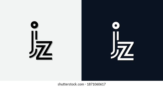 Modern Abstract Initial letter JZ logo. This icon incorporate with two abstract typeface in the creative way.It will be suitable for which company or brand name start those initial.