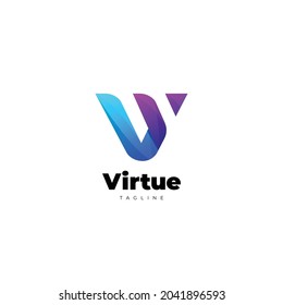 Resumen moderno Letra inicial Marca V Plantilla de diseño de logotipo