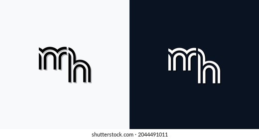 Modern Abstract Initial letter MH logo. This icon incorporate with two abstract typeface in the creative way.It will be suitable for which company or brand name start those initial.