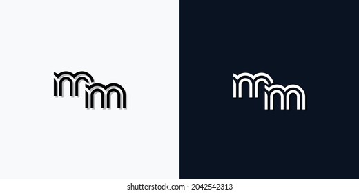 Modern Abstract Initial letter MM logo. This icon incorporate with two abstract typeface in the creative way.It will be suitable for which company or brand name start those initial.