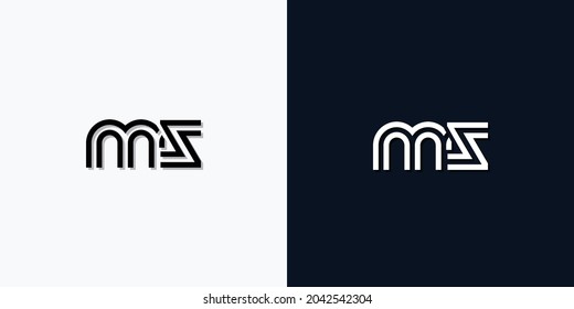 Resumen moderno Letra inicial logotipo de MS. Este icono incorpora dos tipos de letra abstractos de forma creativa.Será adecuado para qué empresa o marca inician esos iniciales.