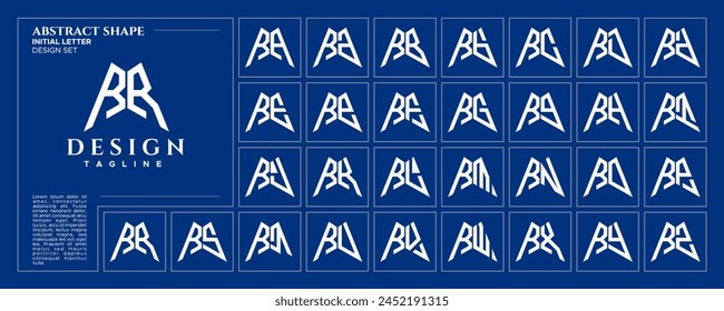 Modern abstract initial letter R RR logo design bundle