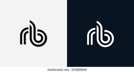 Modernes Abstraktes Logo für den Initialbrief RB. Dieses Icon ist mit zwei abstrakten Schriften in der kreativen Art und Weise integriert. Es ist geeignet, für welchen Firmen- oder Markennamen diese anfänglich gegründet werden.