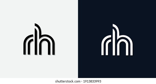 Modern Abstract Initial letter RH logo. This icon incorporate with two abstract typeface in the creative way.It will be suitable for which company or brand name start those initial.