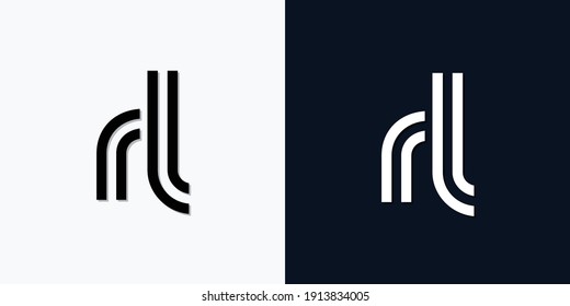 Modern Abstract Initial letter RL logo. This icon incorporate with two abstract typeface in the creative way.It will be suitable for which company or brand name start those initial.