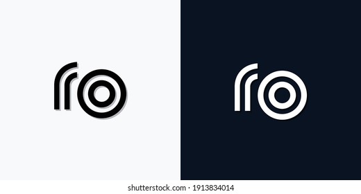 Modern Abstract Initial letter RO logo. This icon incorporate with two abstract typeface in the creative way.It will be suitable for which company or brand name start those initial.