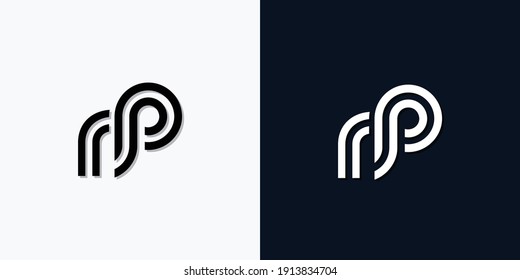 Modern Abstract Initial letter RP logo. This icon incorporate with two abstract typeface in the creative way.It will be suitable for which company or brand name start those initial.