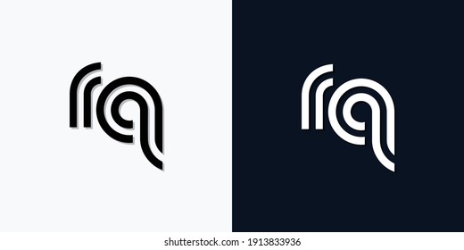 Modern Abstract Initial letter RQ logo. This icon incorporate with two abstract typeface in the creative way.It will be suitable for which company or brand name start those initial.
