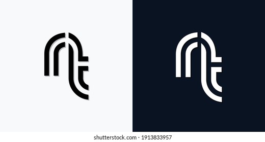 Modern Abstract Initial letter RT logo. This icon incorporate with two abstract typeface in the creative way.It will be suitable for which company or brand name start those initial.