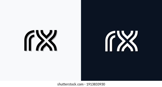 Resumen moderno Letra inicial logotipo RX. Este icono incorpora dos tipos de letra abstractos de forma creativa.Será adecuado para qué empresa o marca inician esos iniciales.