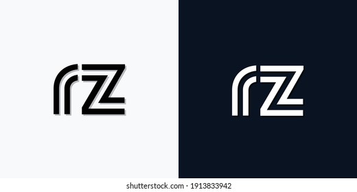 Modern Abstract Initial letter RZ logo. This icon incorporate with two abstract typeface in the creative way.It will be suitable for which company or brand name start those initial.
