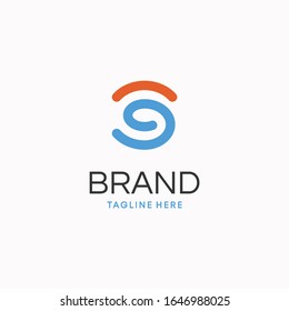 Modern abstract initial letter S for technology brand logo template