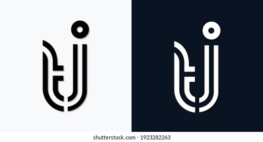Modern Abstract Initial letter TJ logo. This icon incorporate with two abstract typeface in the creative way.It will be suitable for which company or brand name start those initial.
