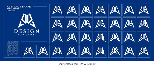 Modern abstract initial letter V VV logo design bundle