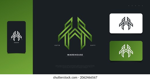 Diseño del logotipo de la letra inicial W y H moderna y abstracta. Logotipo de monograma WH o HW