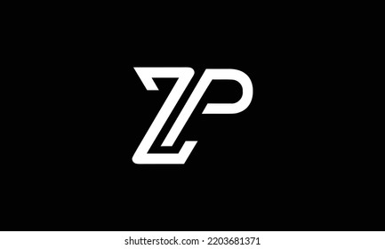 Modern Abstract Initial letter ZP logo. This icon incorporates two abstract typefaces in a creative way