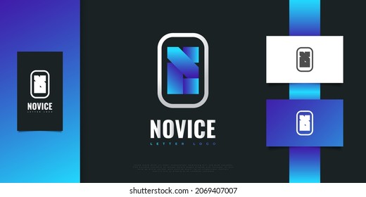 Modern and Abstract Initial N Letter Logo Design in Blue and White. Graphic Alphabet Symbol for Corporate Business Identity