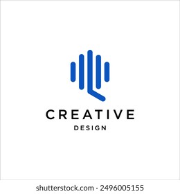 modern abstract initial Q logo with audio sound icon vector template