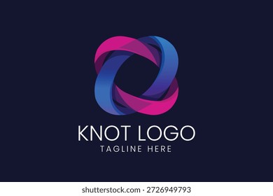 Moderno nudo de infinito entrelazado abstracto símbolo Vector logo Plantilla