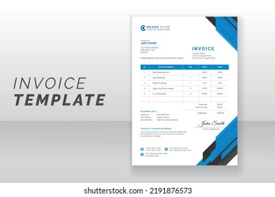 Modern abstract invoice template design