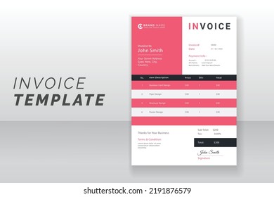 Modern abstract invoice template design