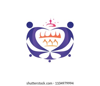 Modern Abstract Islamic Symbol Form by Muslim People Logo In Isolated White Background