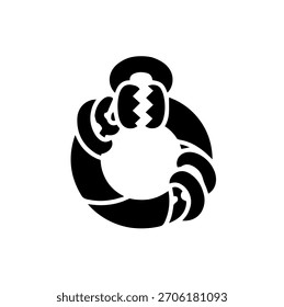 Modern abstract knot design ring silhouette vector illustration broken loop.