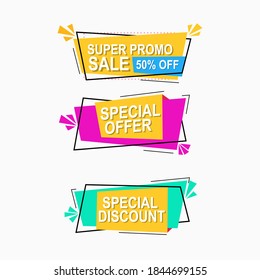 modern abstract label sticker and price tag for promotion and advertisement
