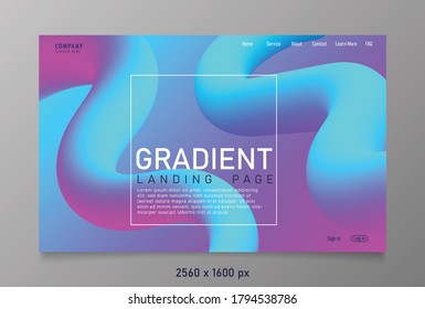 Modern abstract landing page background with gradient colors using fluid and liquid diagonal elements.