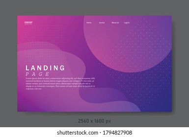 Modern abstract landing page background with gradient colors using fluid and liquid diagonal elements.