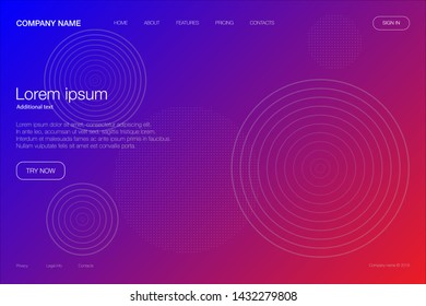 Modern abstract landing page with transparency and dotted circles. Ideally for websites and posters background