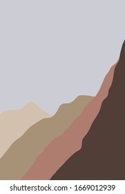 Modern abstract landscape. The sky, the mountains. Vector illustration