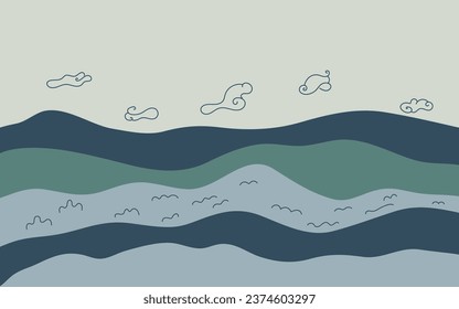 Modern Abstract Landscapes Vector. EPS