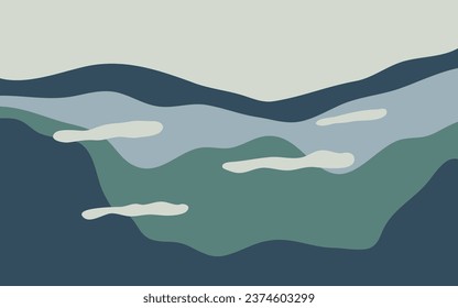 Modern Abstract Landscapes Vector. EPS