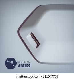 Modern abstract layout in shades of gray for developers of electronic production with connection logotype 3d vector Illustration