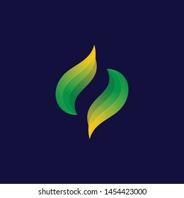 Modern Abstract Leaf design vector