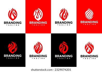 Modernes Design-Logo für abstrakte Flammen. Einfache Brandgas-Logo-Branding-Vektorgrafik.