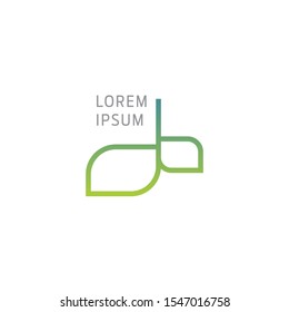Modern abstract leaf logo design vector. Gradient green color