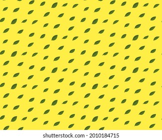 Modern abstract leaves seamless pattern in a simple hand-drawn style. Leaves on a trendy bright yellow background top view. Minimalistic interior, print, wallpaper, backdrop... Vector illustration